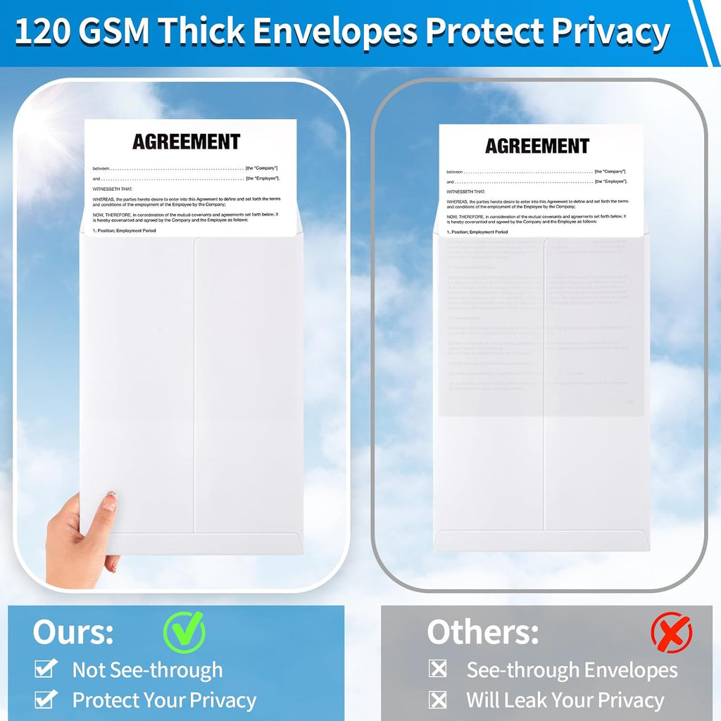 50 Pack Catalog Envelopes Self Seal, 9 x 12 Inches Catalog Mailing Envelopes,White Manila Envelopes for Mailing, Organize, Storage, Home, Office