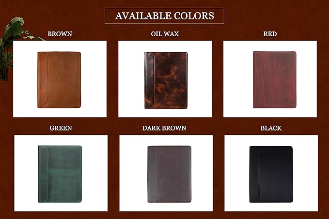 Free Engraved Name, Personalized Leather Binder Portfolio Folder, 3 Ring Binder Padfolio for Men, Handmade Resume Zippered Padfolio for Women, Business A4 Document Organizer, Customized, Oil Wax