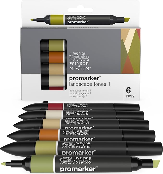 Winsor & Newton ProMarker Set, 6 Count, Landscape