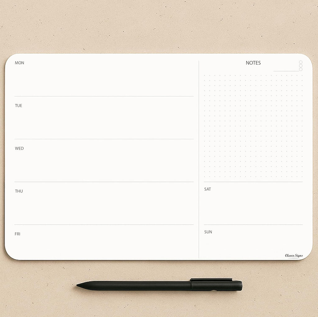 Weekly Planner Pad, Weekly To Do List Notepad, Tear Off Undated Weekly Planner Notepad, 50 Sheets, A4 Size (8,3" X 11,7"), Premium Thick Paper with Cardboard Back Support, Weekly Desk Planner by CLEVER SIGNS