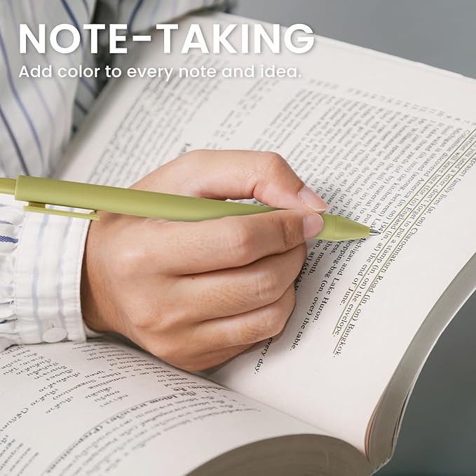 Colored Gel Pens, 12 Colors 0.5mm Fine Point Smooth Writing Pens, Quick Dry Colorful Gel Ink Pens for Journaling and Note Taking, Cute Aesthetic Pens for Office School & Home Supplies