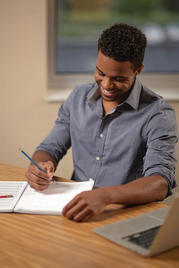 TICONDEROGA Erasable Checking Pencils, Pre-Sharpened with Eraser, Red, Pack of 2 (13901)