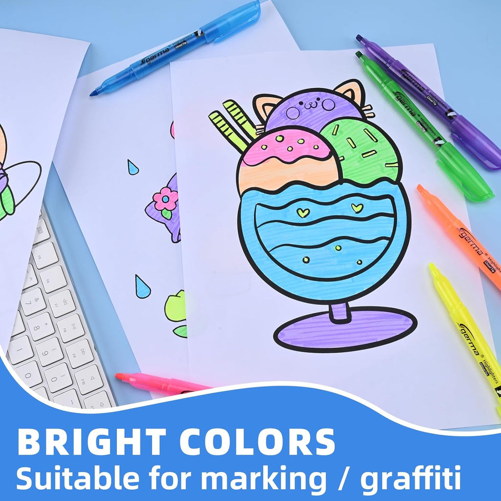 Assorted Colors Fluorescent Highlighters, 36 Pack, Chisel Tip Colored Highlighter Bulk, Quickly Drying, Perfect for Students Kids Adults Classroom, School, Office, Bible Study