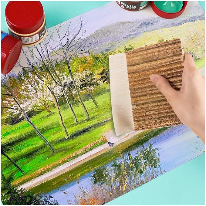 PH PandaHall Hake Brush Sheep Hair Paint Brushes Watercolor Brushes Handle Brush Haik Brush for Kiln Wash, Watercolor, Cleaning, Ceramic, Pottery Painting Drawing Drafting 4.1/5.2/6.3 Inch