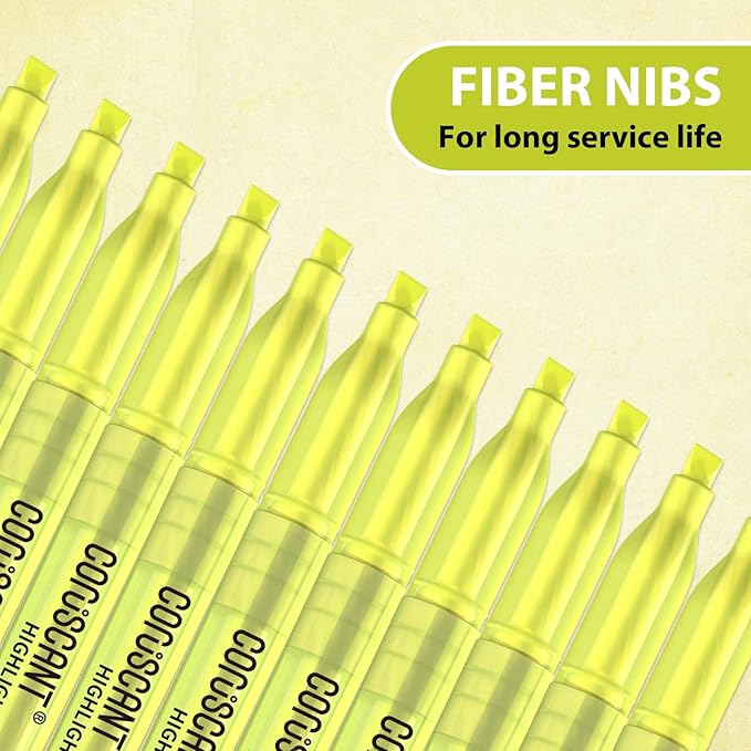 80 packs of highlighters, yellow highlighter, wide chisel tip marking, quick drying, bulk fluorescent pen marking, non-toxic and tasteless, suitable for schools offices and home.