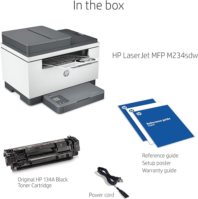 HP Laserjet MFP M234sdw Wireless Monochrome All-in-One Printer with Built-in Ethernet & Fast 2-Sided Printing, Instant Ink Ready (6GX01F) (Renewed)