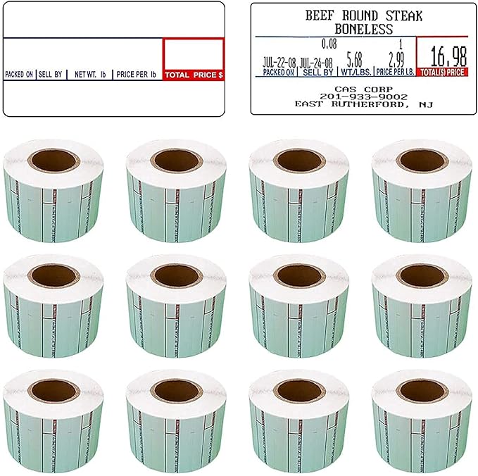LST-8000 Printing Scale Label, 58 x 30 mm, Non-UPC, 12 Rolls Per Case