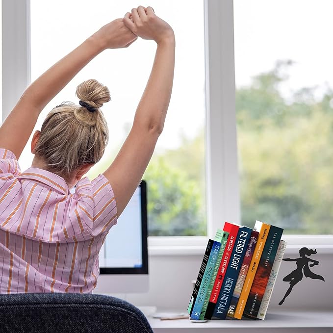 Artori Design Book Ends to Hold Books Heavy Duty - Hidden Metal Bookends for Shelves Desk or countertop - Bookend Book Holder for Home Decorative - Gift for Book End Lovers and Home Décor (Supergal)