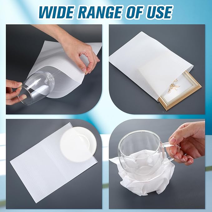 100 Pack Foam Pouches for Packing Supplies Cushion Foam Pouch for Dishes Chinaware Glasses Moving Fragile Items Wrapping and Transportation Storage (2 Sizes)