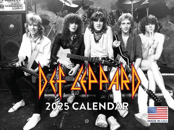 Def Leppard Calendar 2025 Wall Monthly Music Band Merch 12 Month | American Made In The USA