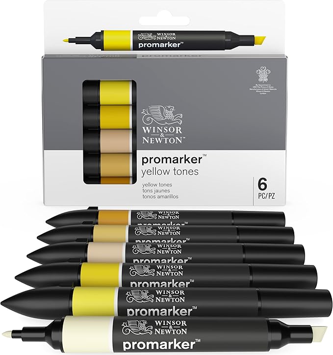 Winsor & Newton ProMarker Set, 6 Count, Yellow Tones