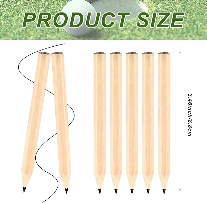 Yexiya Golf Pencils Bulk Half 2 HB 3.5 Pre Sharpened Hexagonal Yellow Wood Mini Pencils for Kids School Classroom Baby Shower Bridal Wedding Office Supplies(2000 Pcs)