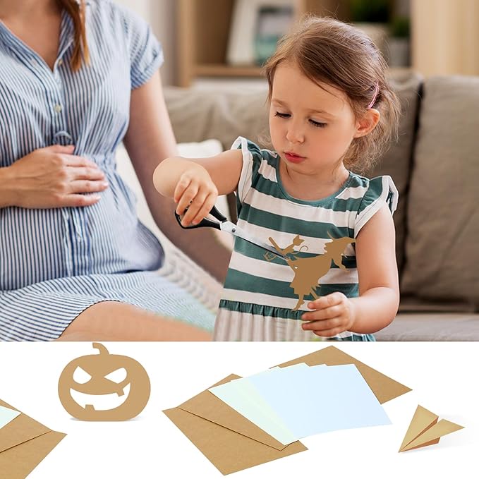 50 Pack 5x7 Kraft Cardstock Paper, Thick Index Card for Printer, 92lb/250GSM Heavyweight Blank Card, Postcards, Wedding Invitation, DIY Crafting, Greeting Card Making