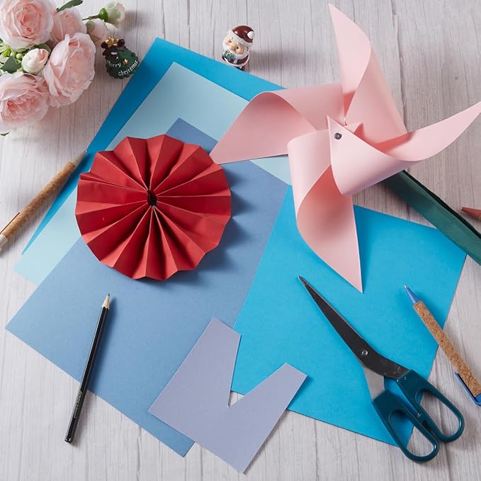 30 Sheets 8.5x11 Color Tones Cardstock Paper 250GSM Thick Paper Cards for Birthday Party, Invitations and DIY Crafts Decoration (Blue)