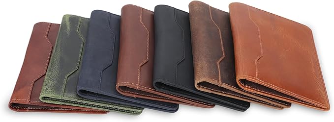 Leather Junior Padfolio for Men Women Business Portfolio Folder Compact 5 x 8 Legal Pad Organizer with Pen Loop Professional Resume Interview Document Holder Padfolio (Blue)