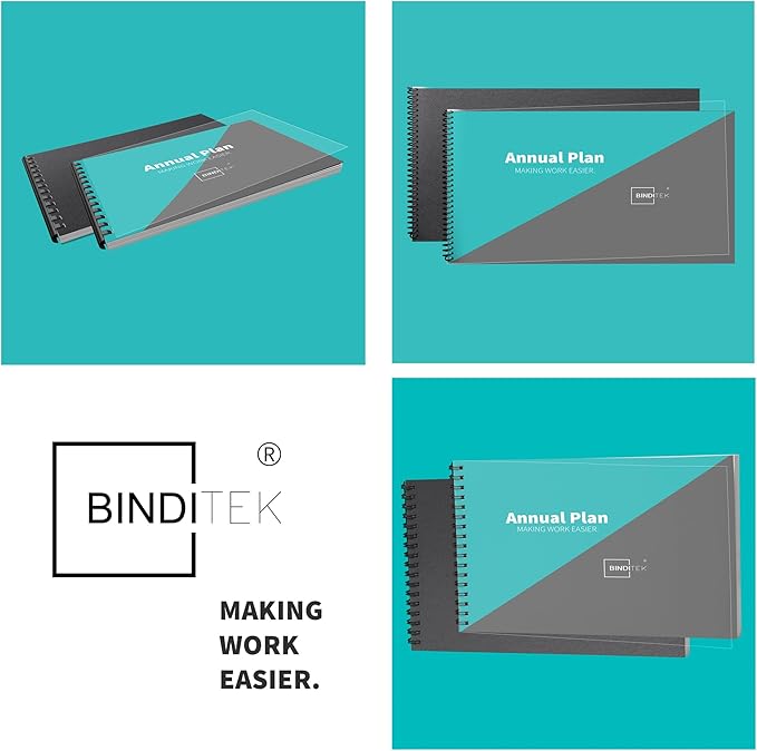 Binditek 100 Pack Binding Covers and Backs Set, 8.5 x 14 Inches, Including 50 Pcs 8 Mil Clear PVC Binding Covers, 50 Pcs 12 Mil Sand-Textured Polycovers, for Legal Size