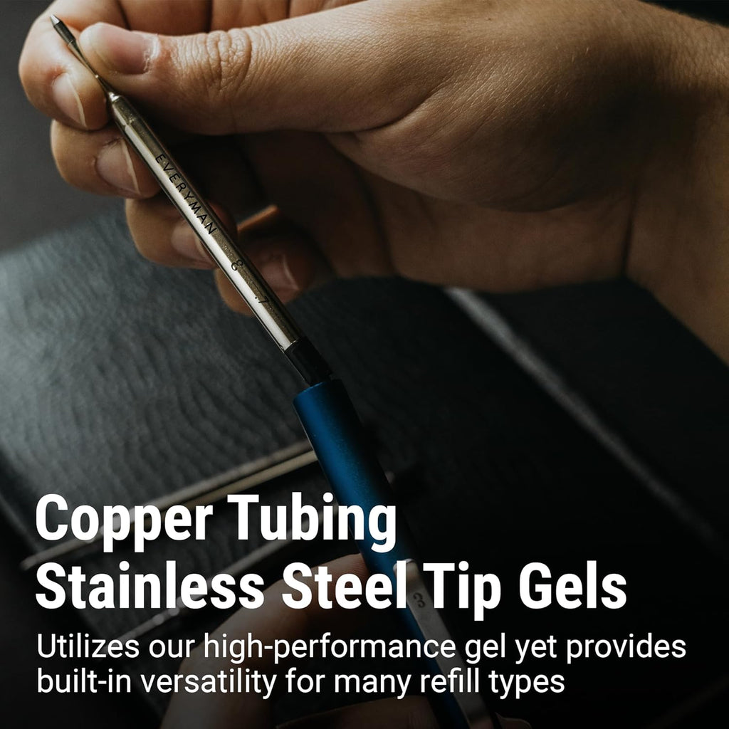 Everyman Grafton Full Click Refillable 0.7mm Ball Point Pen, Rose gold | Sleek Anodized Aluminum EDC Pen with Deep Grooved Grip | Smooth Writing Pocket Pen for Office, Travel, Gifting & Daily Use