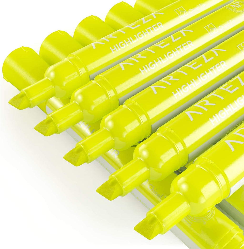 ARTEZA Yellow Highlighters in Bulk, Pack of 64, Chisel Tip Markers