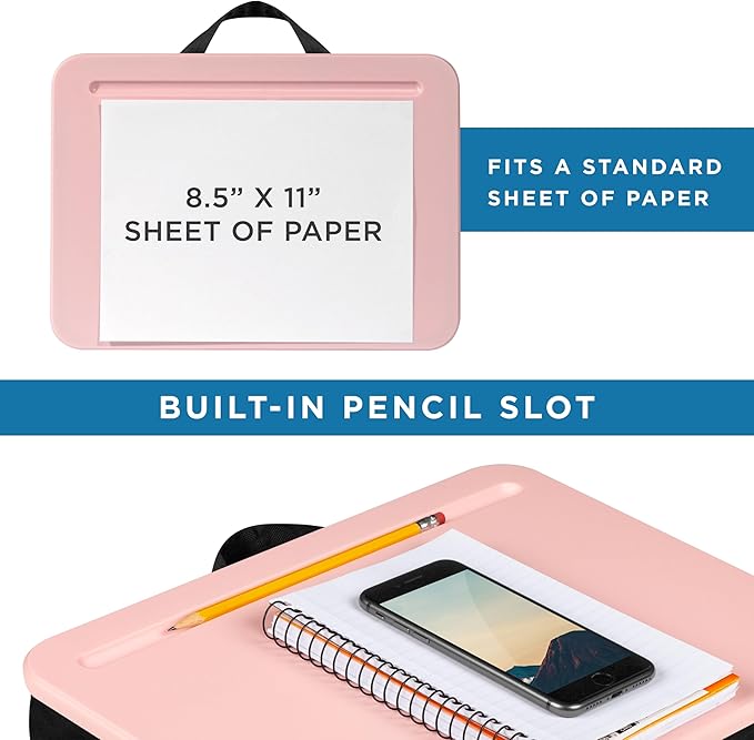 LAPGEAR Compact Lap Desk - Rose Quartz - Fits up to 15 Inch Laptops - Style No. 43104