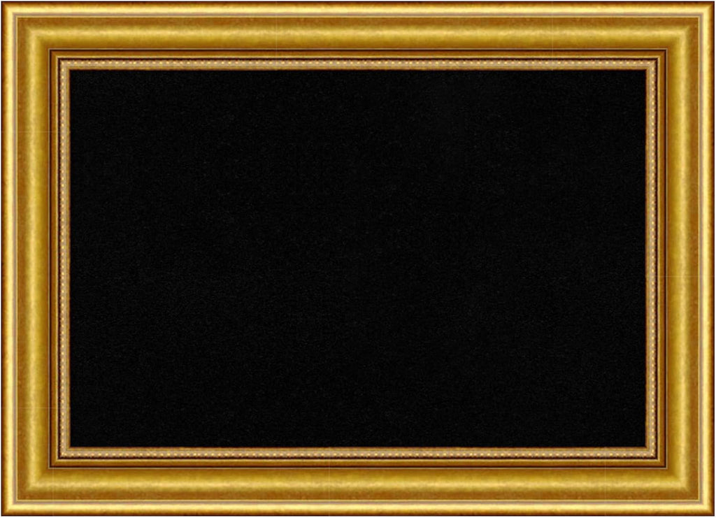 Amanti Art Black Cork Board for Wall, 16x22 Vision Board with Gold Wood Frame, Small Corkboard Office Decor for Home Organization, Traditional Corkboard Pinboard to Display Items for Home