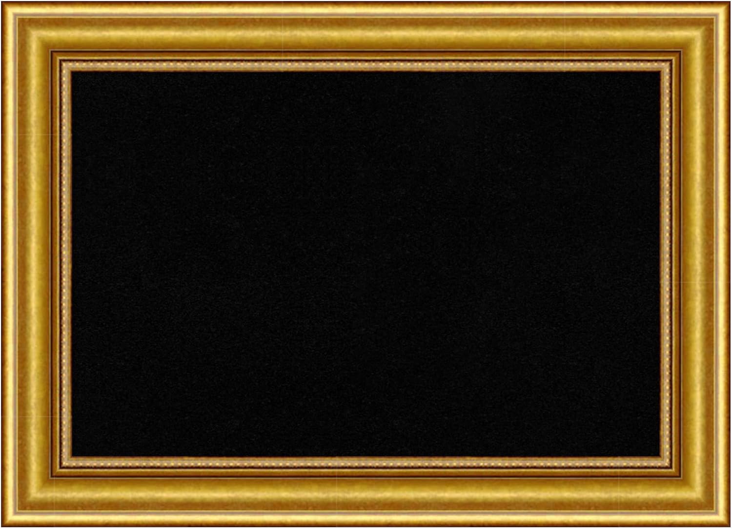 Amanti Art Black Cork Board for Wall, 16x22 Vision Board with Gold Wood Frame, Small Corkboard Office Decor for Home Organization, Traditional Corkboard Pinboard to Display Items for Home