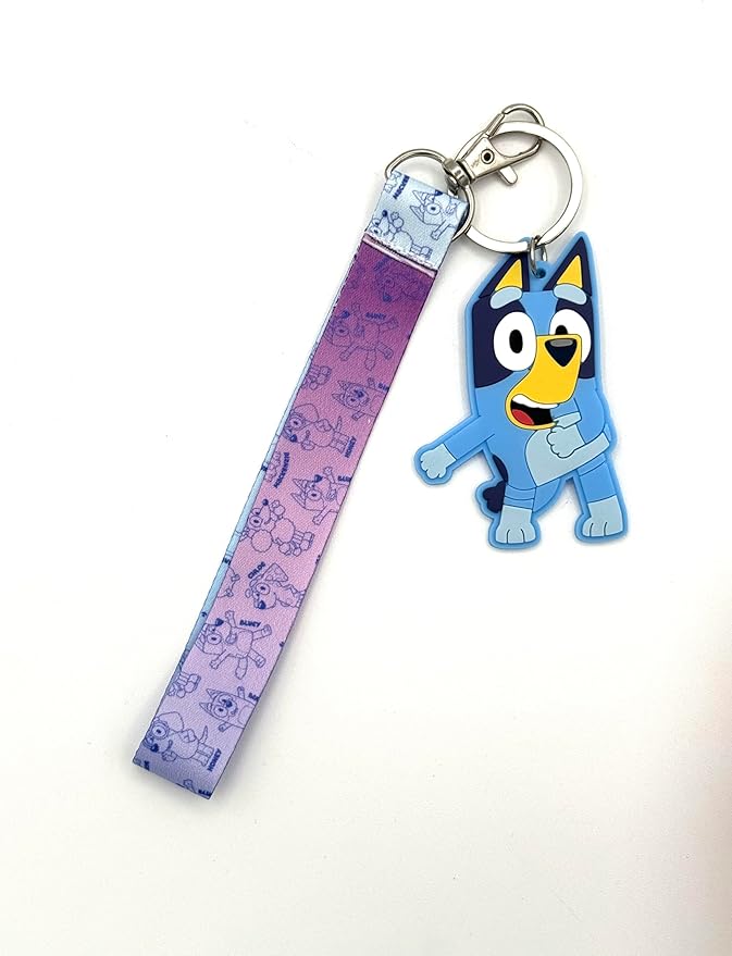 UPD BIuey Wrist Lanyard with Rubber Keychain