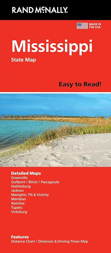 Rand McNally Easy to Read: Mississippi State Map