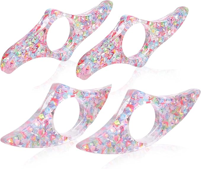 Book Page Holder, 4Pcs Thumb Book Page Holder, Resin Book Holder Thumb for Reading, Book Accessories for Reading Lovers Sparkle Diamond Book Opener Holder for Teachers Students