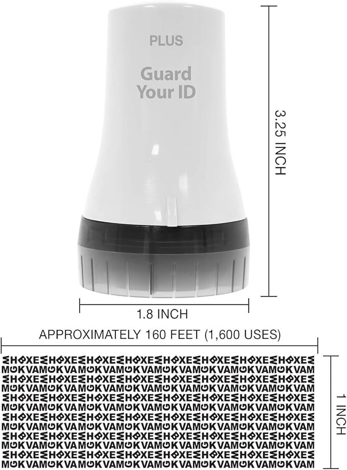 Guard Your ID ADVANCED WIDE Roller Identity Theft Prevention Security Stamp WHITE (38491)