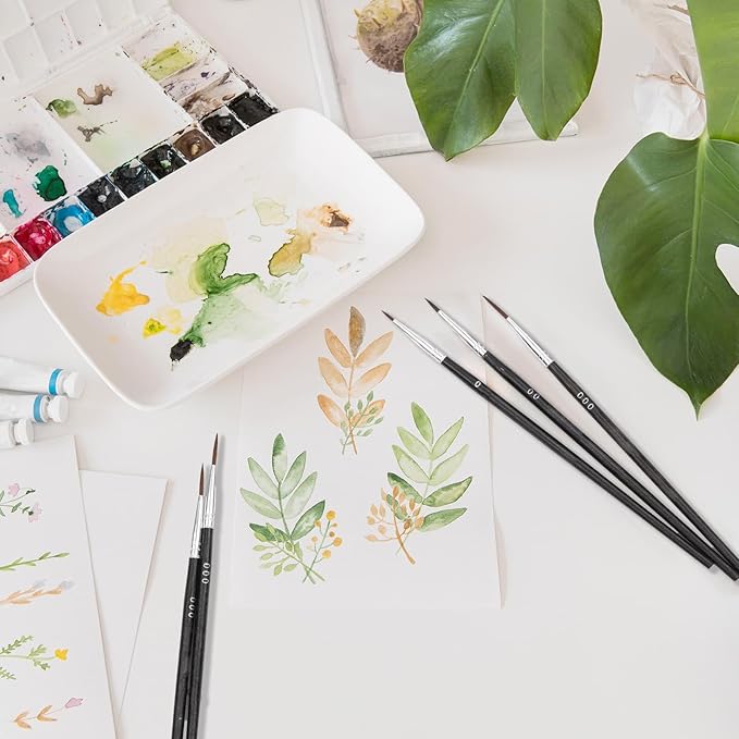 Anezus Tiny Detail Paint Brushes 30 Pcs Fine Paint Brushes Set with 3 Size #0#00#000 Liner Brush for Miniature 40k Model Crafts Watercolor Acrylics Oil