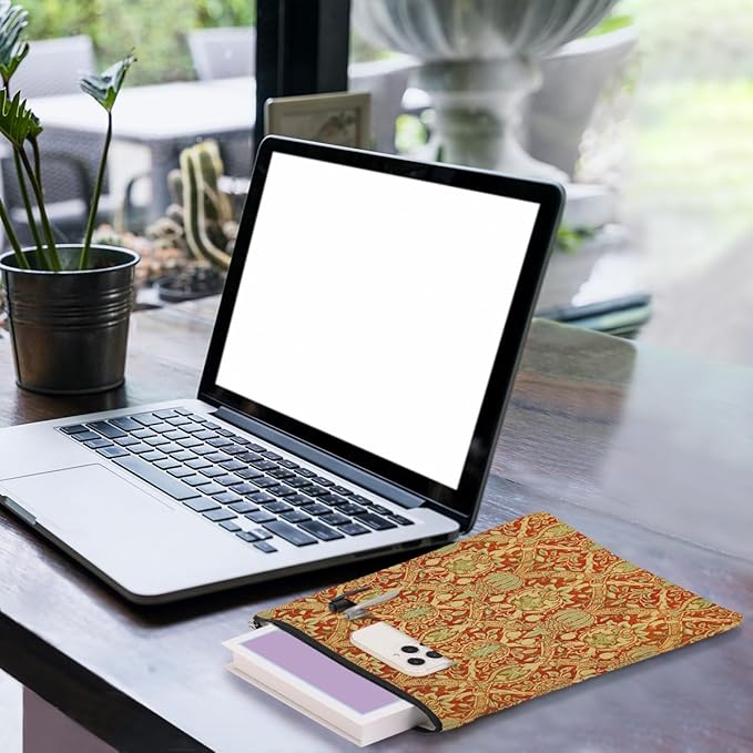 Vintage Flower Book Sleeve Book Lovers Gifts Autumn Style Waterproof Book Cover Book Accessories Book Covers for Paperbacks Book Pouch Book Protector with Front Pocket for Women Girls Readers Daughter