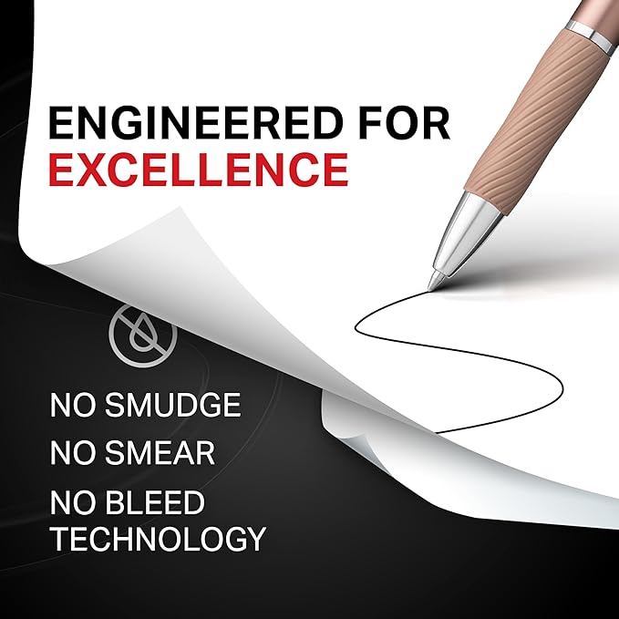 Sharpie S-Gel, Gel Pens, Sleek Metal Barrel, Champagne, Medium Point (0.7mm), Black Ink, 4 Count