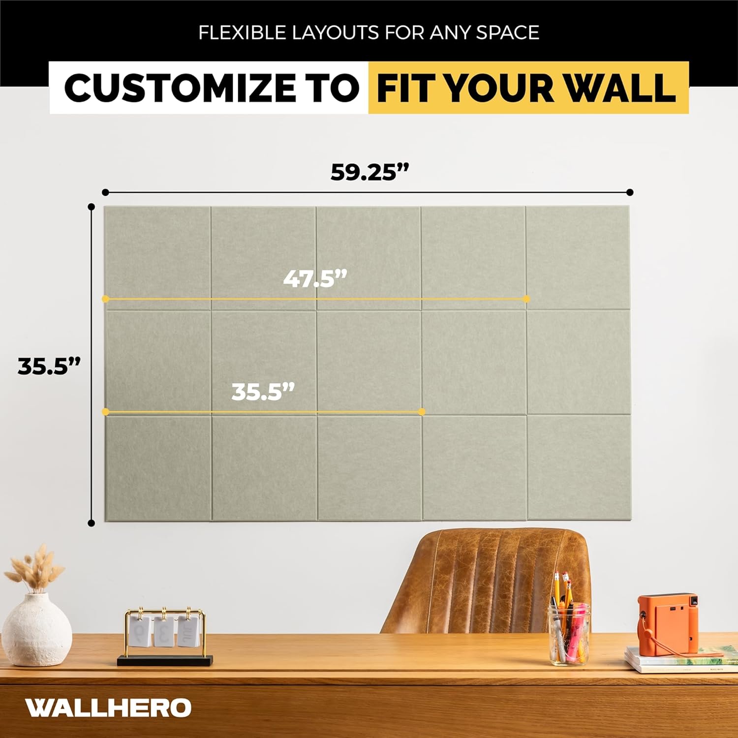 Corkboards for Wall, 59"x36" | 15 Pack | Cork Board Squares, Pin Up Board, Office Board for Wall, Big Bulletin Board, Cork Roll with Adhesive Backing (Sage Green)