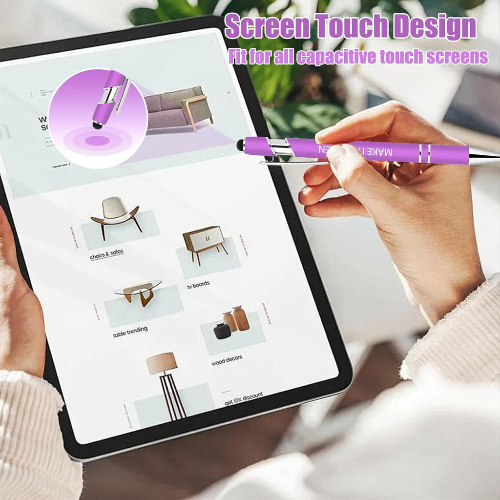 9 Pcs Inspirational Pens Bulk - Motivational Ink Ballpoint Pen with Quotes Stylus Tip Nurse Gifts for School Coworkers Office Supplies Black Ink