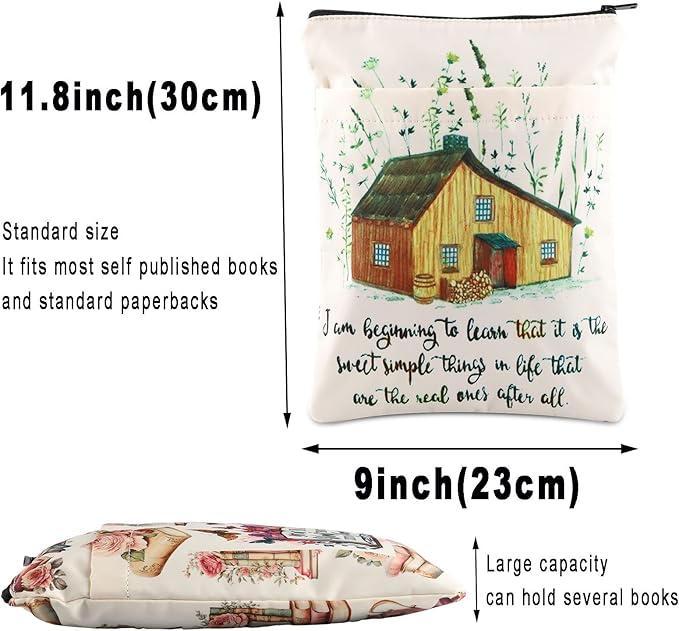 BWWKTOP Little House Book Sleeve Laura Fans Gifts I Am Beginning To Learn That It Is The Sweet Simple Things In Life That Are The End Ones After All Little House Book Covers Book Protector (i am
