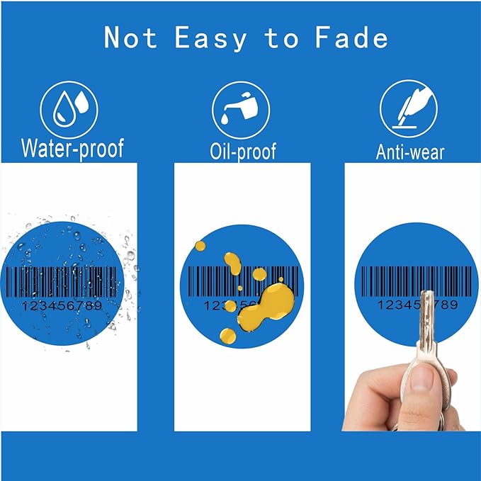 Hybsk 2 inch Circle Color Direct Thermal Stickers Shipping Labels for Barcodes,Name Tag,DIY Logo Design,QR Code,Inventory– Compatible with Zebra,Rollo,Munbyn,and More-750 pcs (2 inch,Blue)