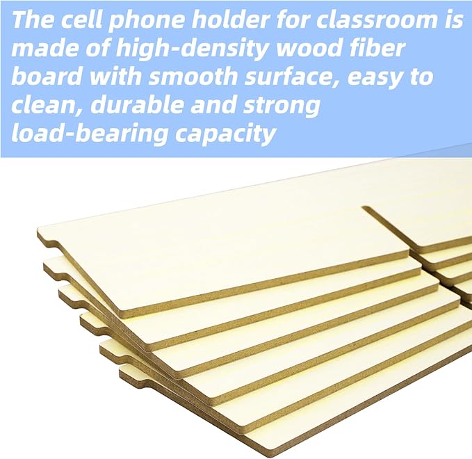 HengTianMei 48 Grid Wooden Desktop Storage Box Mobile Phone Management Storage Box Creative Desktop Office Meeting Finishing Grid Multi Cell Phone Rack Display