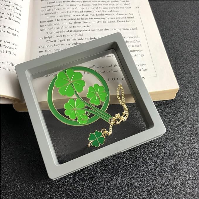 Bookmarks for Book Lovers Book Marks for Reading Women Birthday Graduation Christmas Gifts for Her Cute Metal Bookmark Book Markers Stocking Stuffers for Teens (Lucky Leaf)