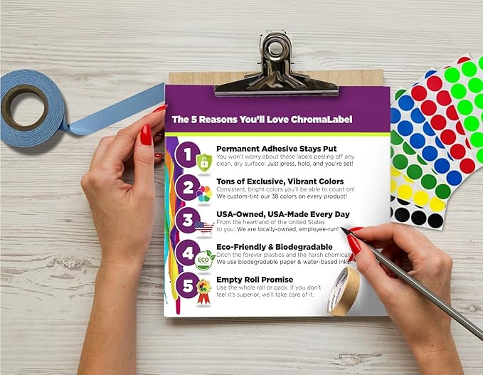 ChromaLabel 3 Inch Round Label Permanent Color Code Dot Stickers, 500 Labels per Roll, Lavender