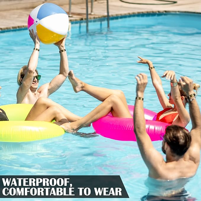 200 Pack VIP Wristbands for Events VIP Bracelets Paper Waterproof Party Wristbands for Events Amusement Parks Concerts Fairs Festivals, 0.79 x 10 Inch(Gold)