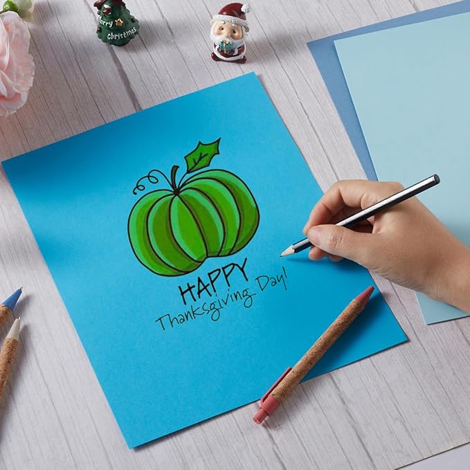 30 Sheets 8.5x11 Color Tones Cardstock Paper 250GSM Thick Paper Cards for Birthday Party, Invitations and DIY Crafts Decoration (Blue)