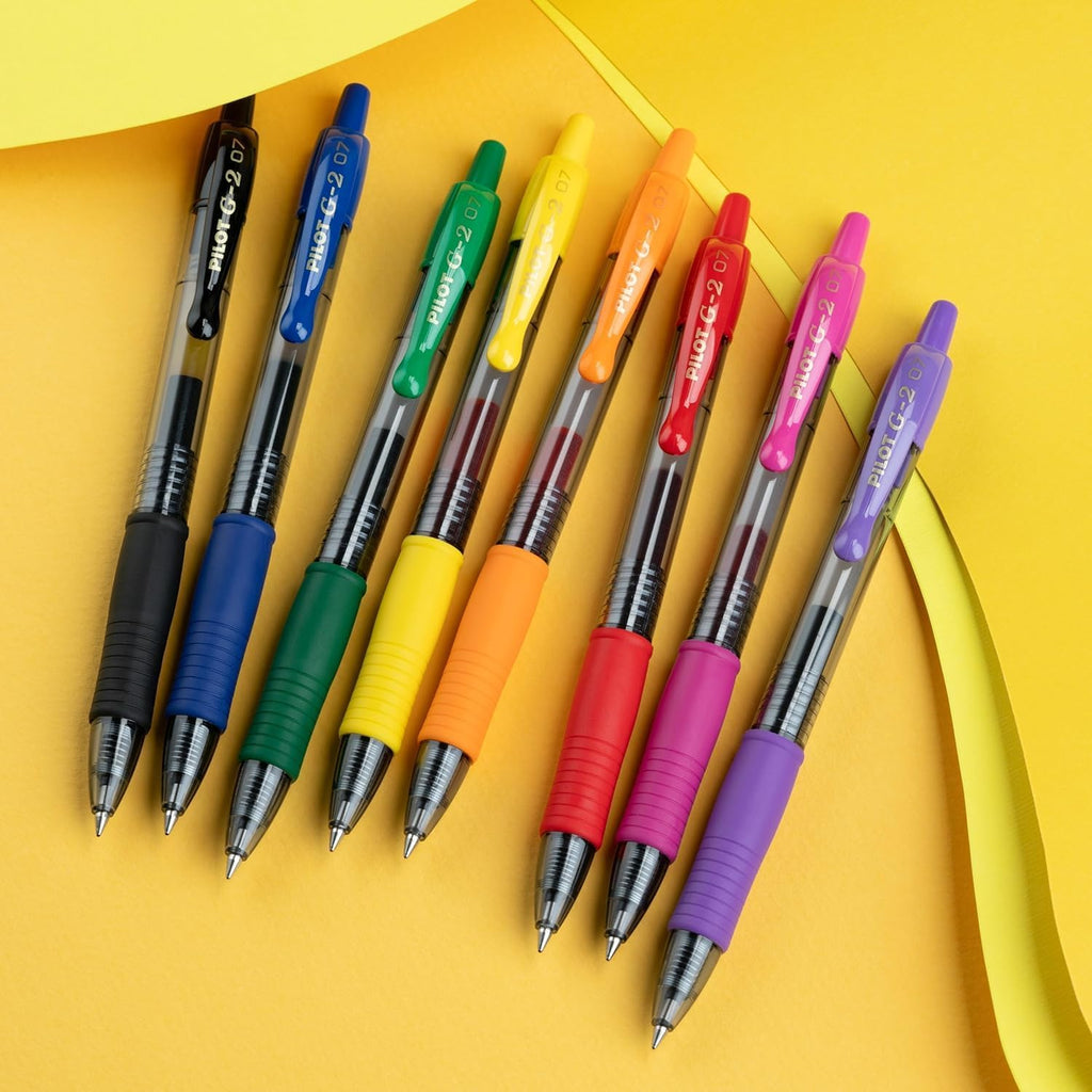 PILOT, G2 Premium Gel Roller Pens, G2 Rainbow Colors Pack, 8 Pack Pouch, Fine Point 0.7 mm, Assorted
