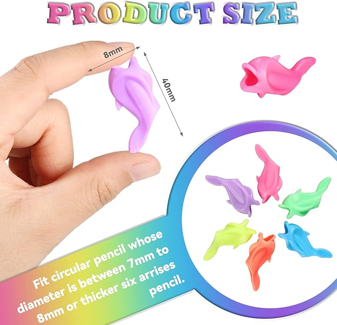 Nezyo 60 Pieces Silicone Ideal Pencil Holders Assorted Writing Aid Grips Children Training for Kids Handwriting Toddlers Posture Correction Tools Writing Tools