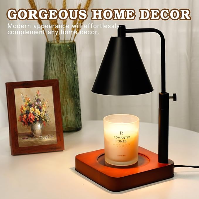 Modern Candle Warmer Lamp with Timer, Black Candle Lamp Warmer for Jar Candles, Birthday Gifts for Women Mom Her, Adjustable Metal Candle Lamp Dimmable, Mom Women Gifts Ideas, Home Decor for Bedroom