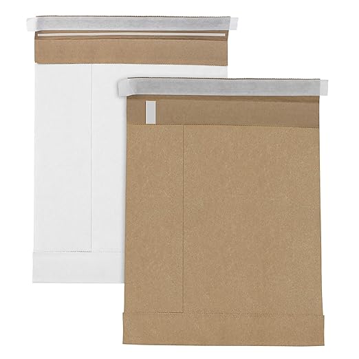 Aviditi Kraft Self-Seal Padded Mailers, #4, 9 1/2" x 14 1/2", Kraft Brown, Peel and Seal Closure, Fiber Cushioned Envelopes for Protecting Items During Shipping and Mailing, Case of 25