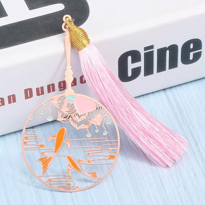 TOYANDONA Retro Bookmarks Brass Bookmarks Metal Retro Bookmarks Chinese Metal Bookmarks Chinese Rose Gold Bookmark Gold Plated Bookmark Book Manager Magnet Bookmarks Label Tassel