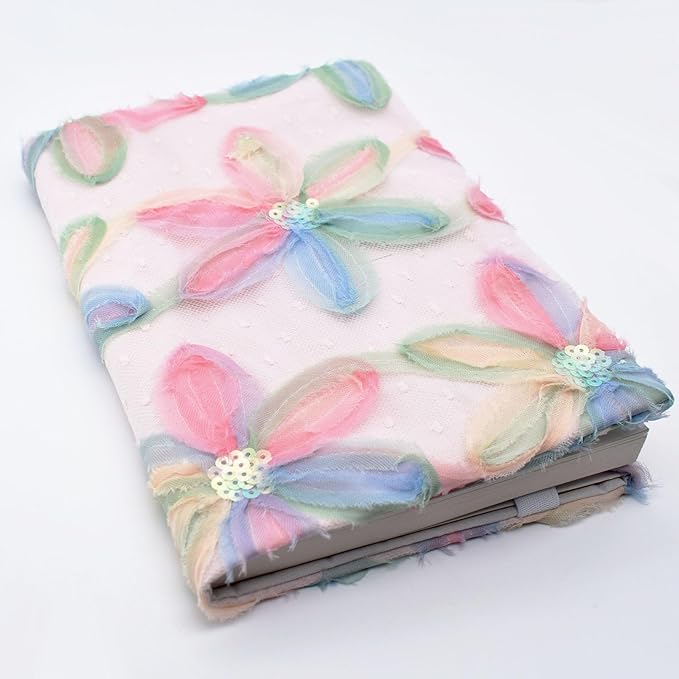 BLBMH Book Covers for Paperbacks Fit for 5.5x8.4 inch Adjustable Book Sleeve Cover for A5 Books Soft Cloth Protector for Notebook Journal - Flower