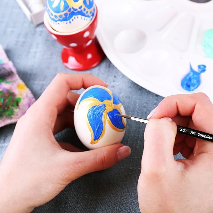 XDT#725 Micro Detail Artist Pin Point Painting Brush Set of 5 Piece #0000 Brushes Set, Acrylic Watercolor Oil, Fine Detailing Painting, Art, Scale Models, Easy Grip Handles