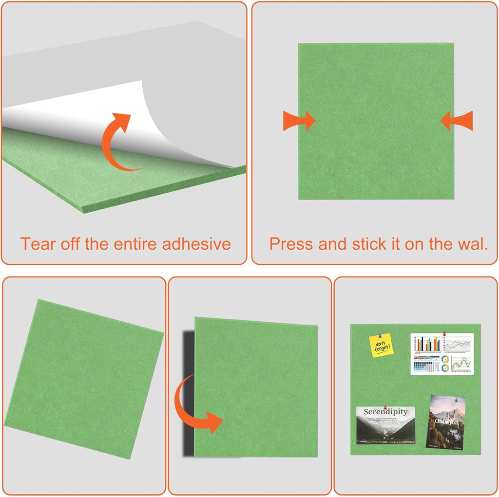 Cork Boards for Walls 48" x 36" Felt Board Alternative, 12 Pack Felt Wall Tiles Bulletin Board, Large Cork Board for Office Pin Board Tack Board Cork Boards