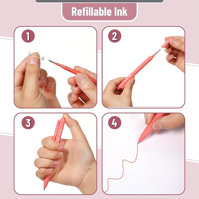 Mr. Pen- Retractable Gel Pens, 8 Pack, Pastel Ink Gel Pens, Gel Pens Fine Point 0.7mm, Retractable Pens, Cute Pens, Gel Ink Pens, Aesthetic Pens for Journaling Fine Tip Pens